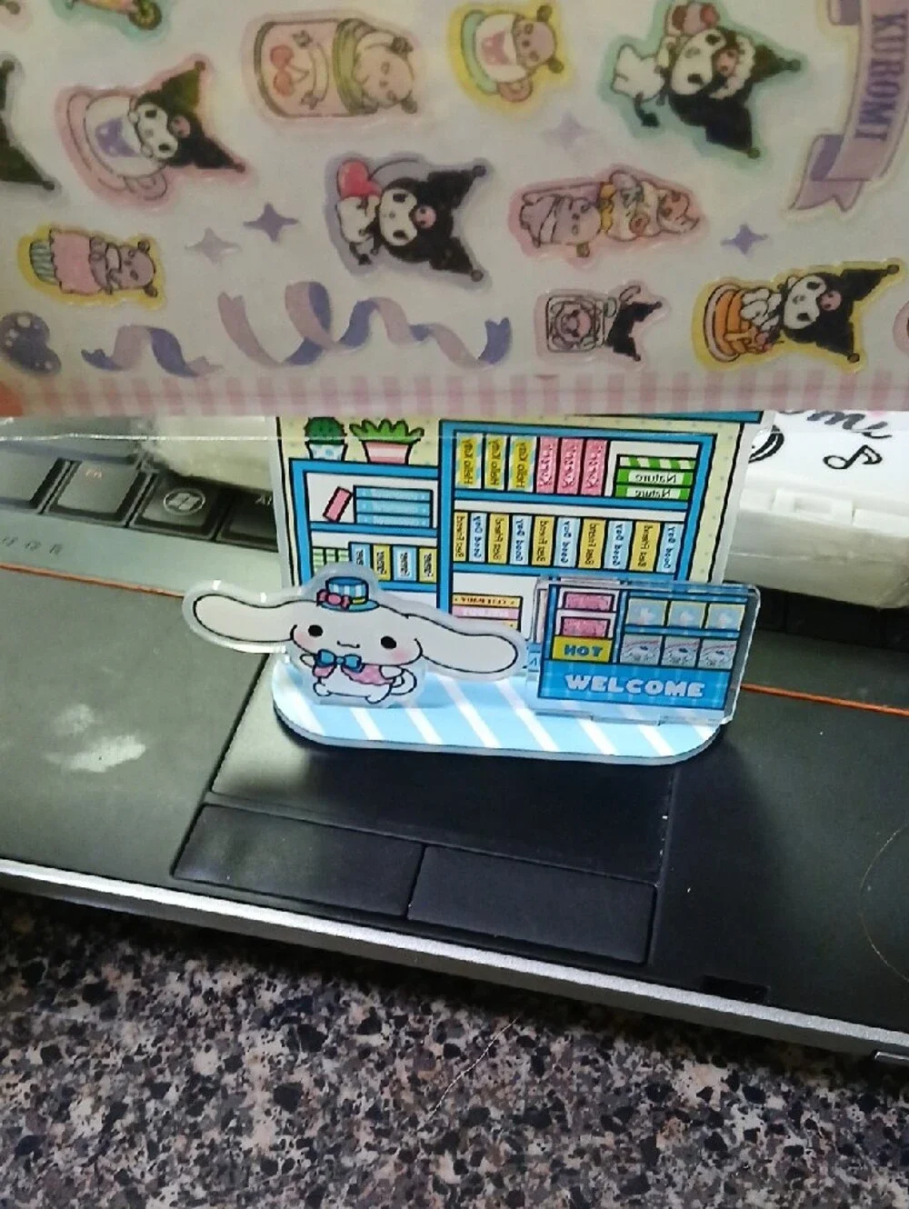 Cinnamoroll Bookshop Acrylic Stand - Blue & White